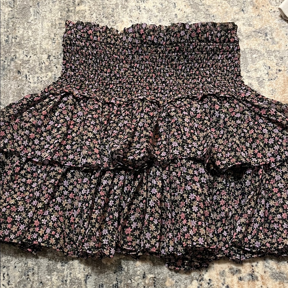 Chic Floral Tiered Mini Skirt